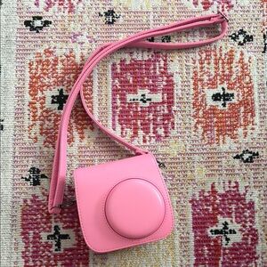 Pink Instax Mini 9 Polaroid camera w matching Crossbody Bag